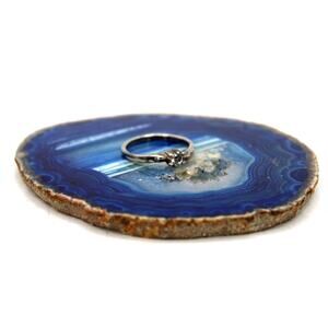 Silvertone Cubic Zirconia Button Ring